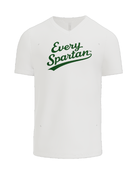 White v-neck t-shirt with 