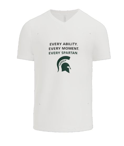 Gray v-neck t-shirt with 