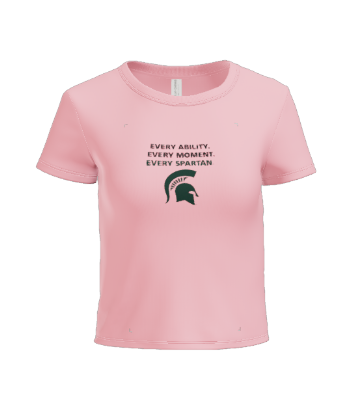 Pink t-shirt with text 