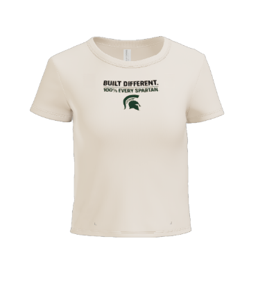 Cream-colored short-sleeve t-shirt with 