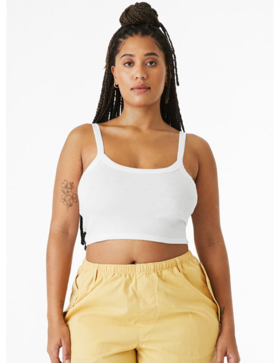 A white tank top with the text 