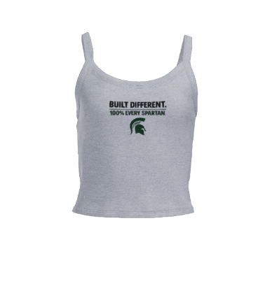 A gray ribbed tank top with 