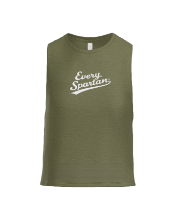 Olive green sleeveless shirt with 