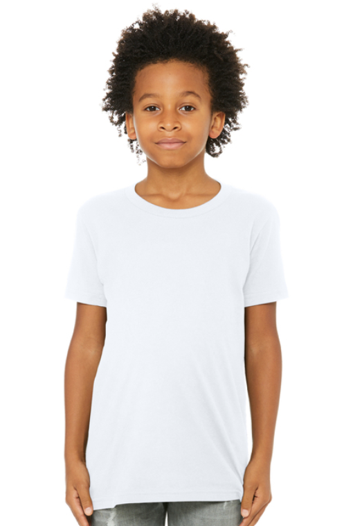 White t-shirt with green text and a Spartan helmet logo. Text reads: 