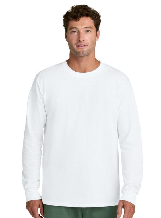 White long-sleeved shirt with 