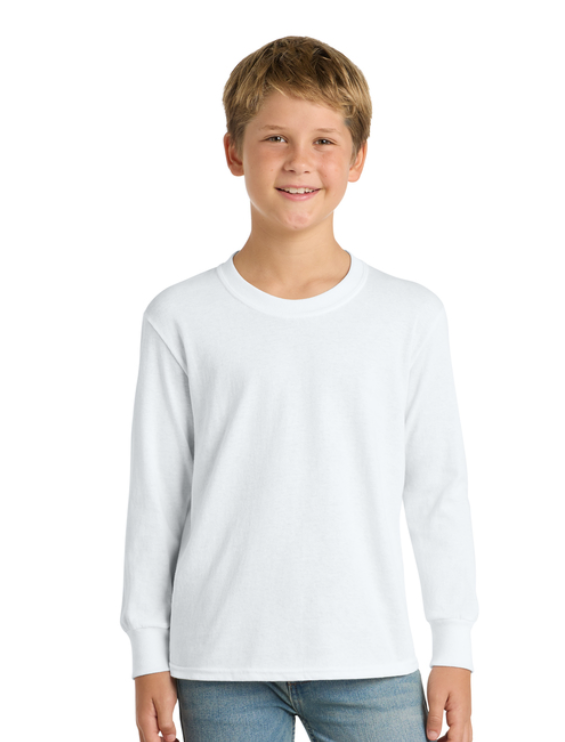 White long-sleeved shirt with green 