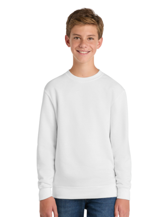 Youth Core Fleece Crewneck Sweatshirt (manifesto) Port & Co™ White