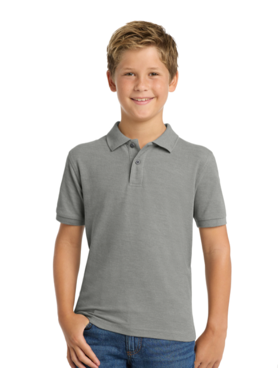 Gray polo shirt with 