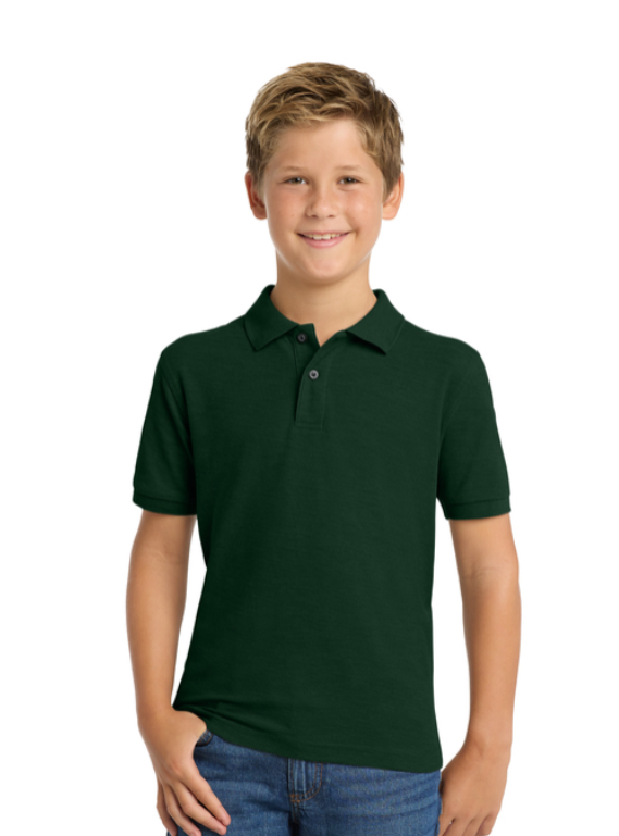 Dark green polo shirt with 