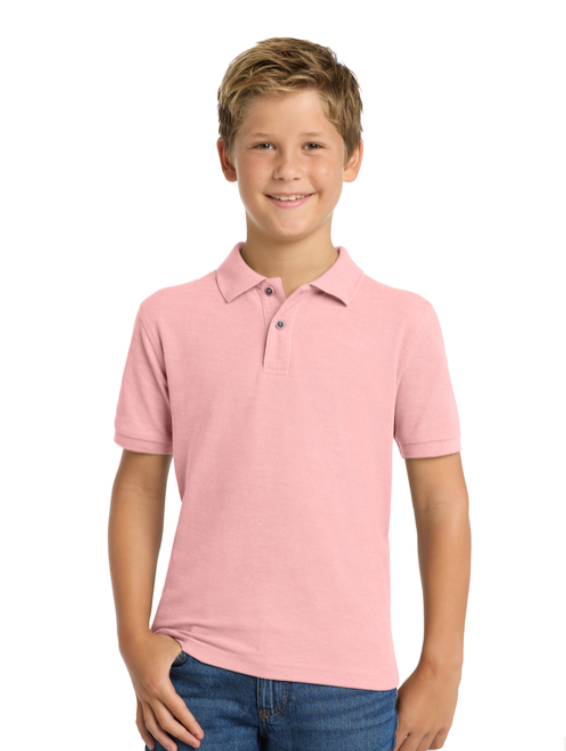 Pink polo shirt with 