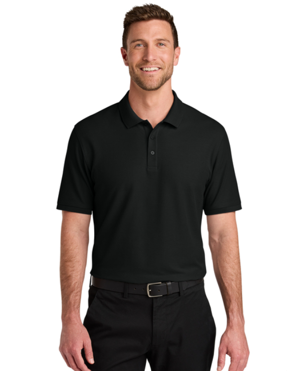 Black polo shirt with 