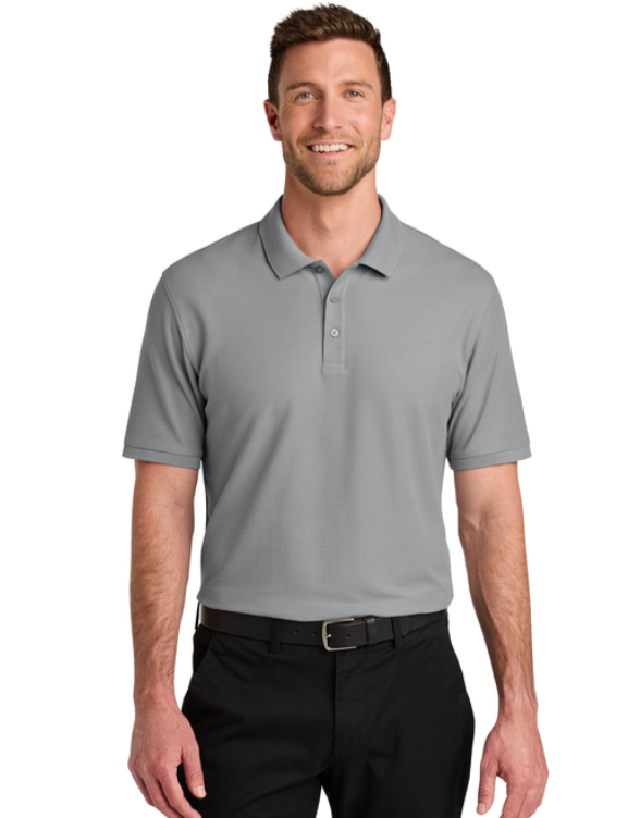 Gray polo shirt with 