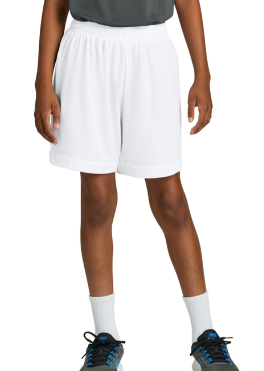 White athletic shorts with 