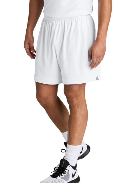 White athletic shorts with 