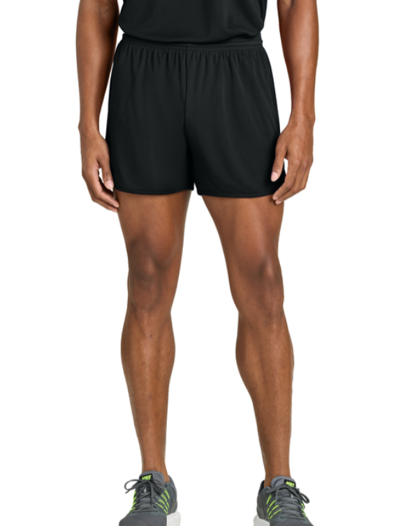 Black athletic shorts with white 