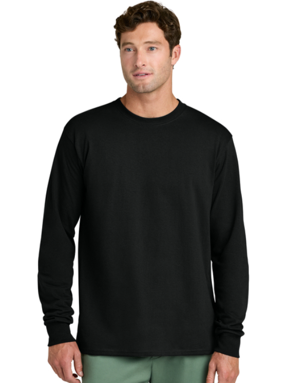 Black long-sleeve sweatshirt with white 