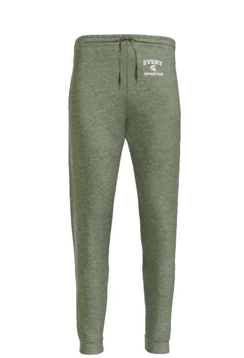 Black sweatpants with a logo on the back.