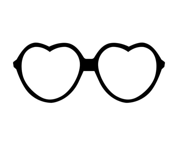 Pictogramme lunettes coeur