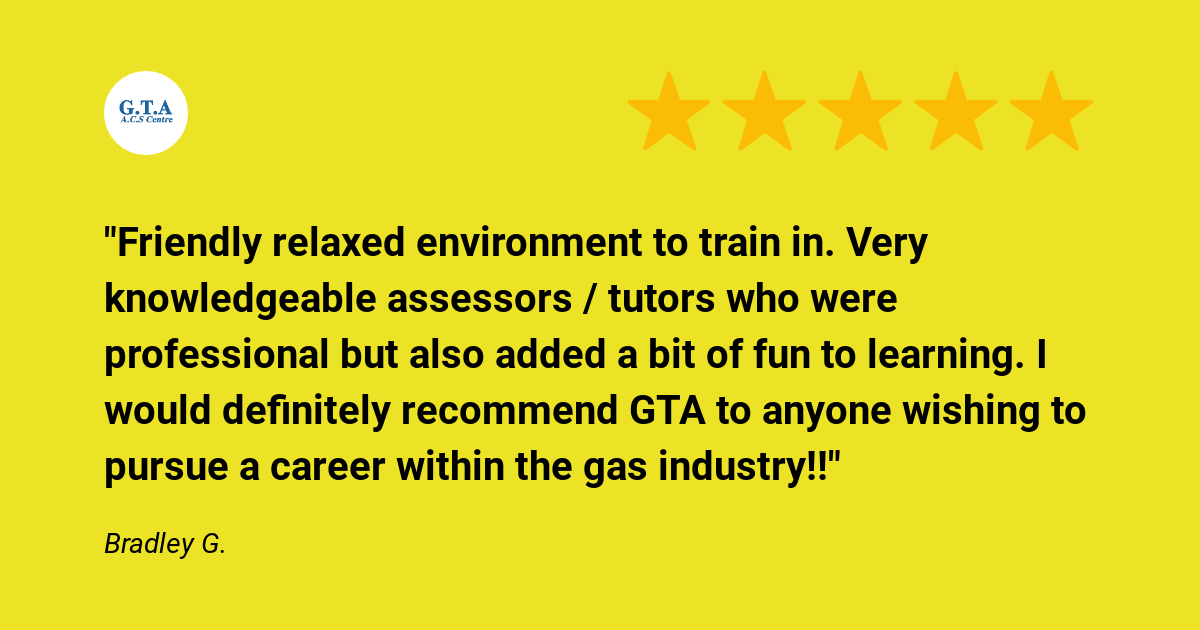 a customer review for Gas Training & Assessment