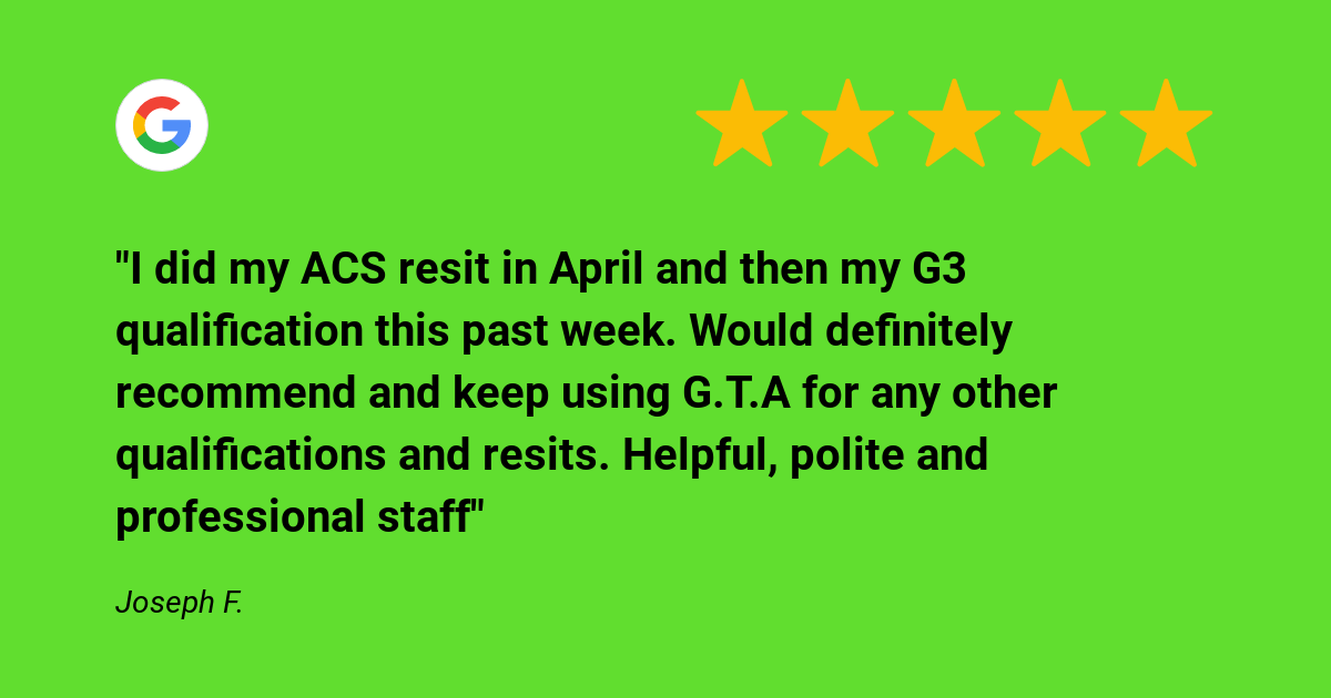 a customer review for Gas Training & Assessment