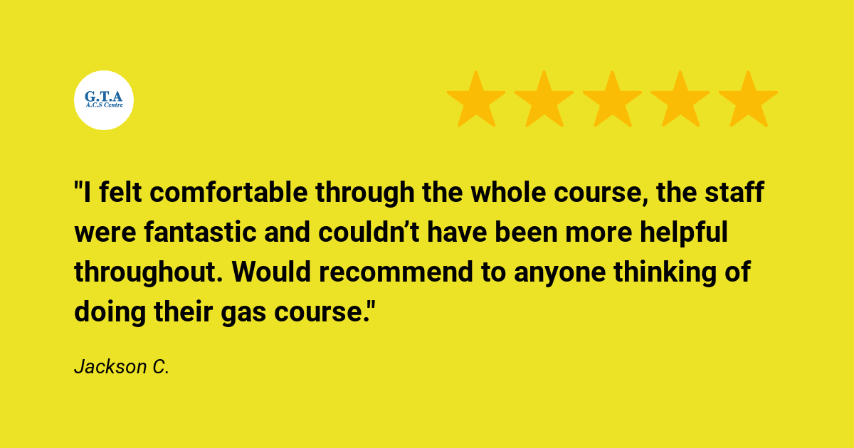 a customer review for Gas Training & Assessment