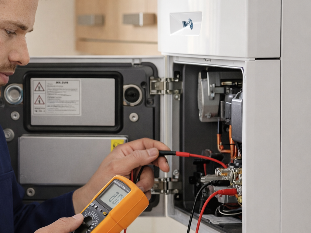 gas engineer working on a gboiler
