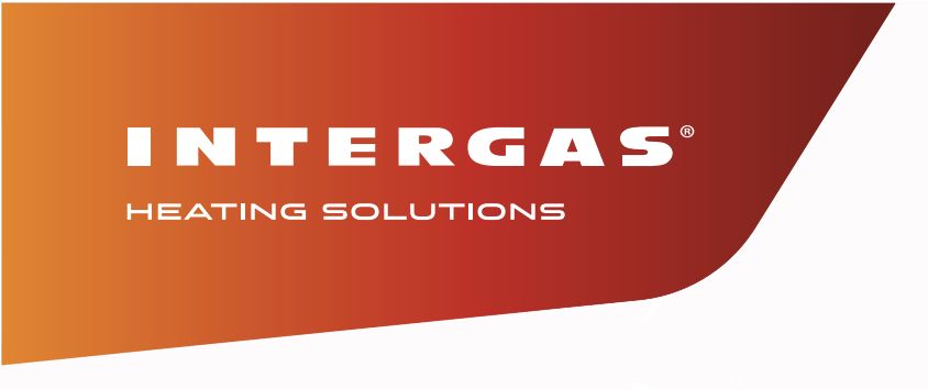 The logo for intergas heating solutions is red and orange.