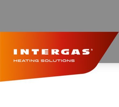 A red and orange intergas heating solutions logo