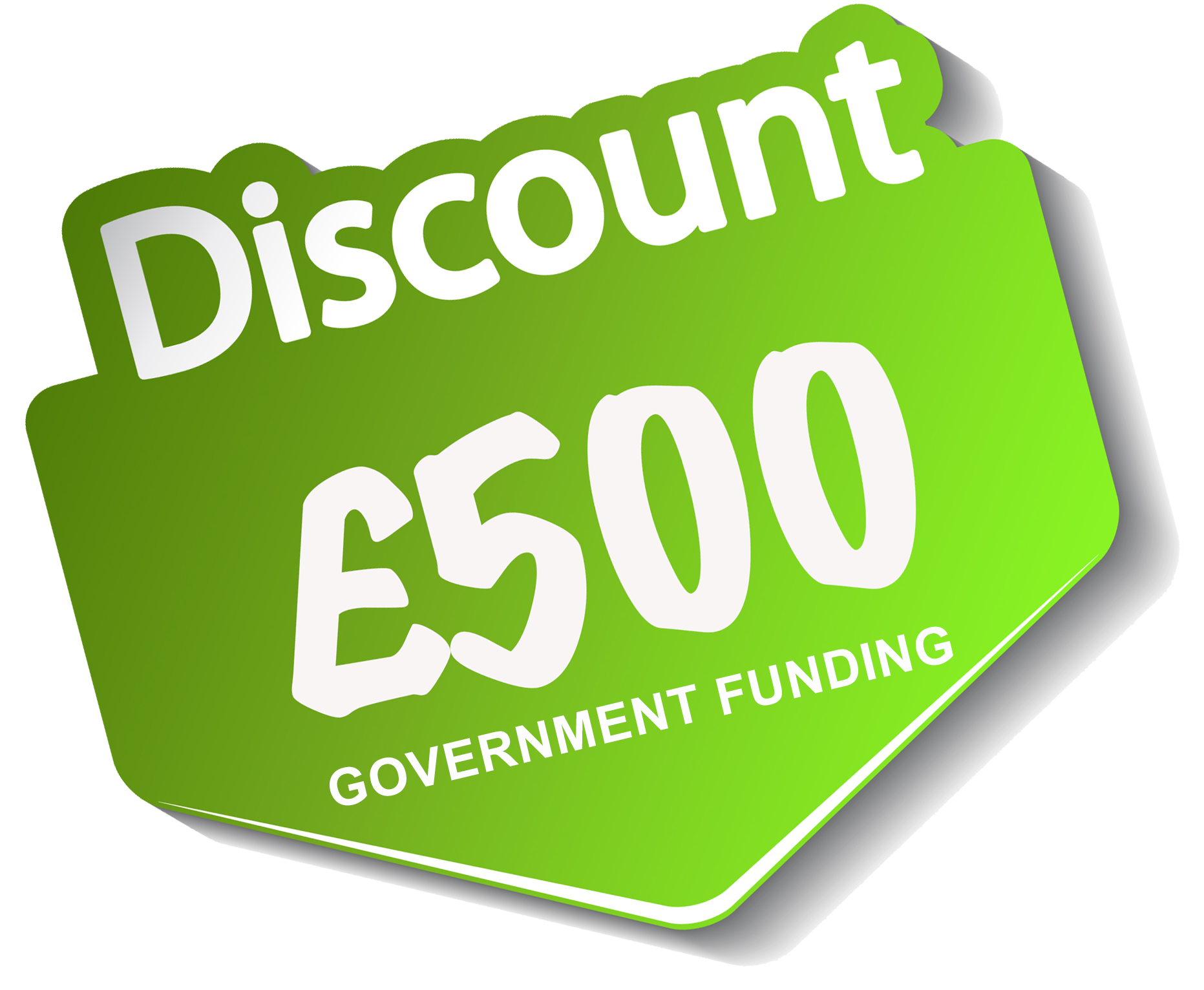 green sticker with government funding saving of £500 of ASHP courses