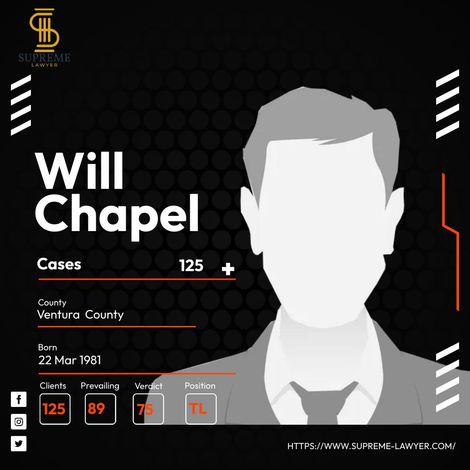 A picture of a man in a suit and tie with the name will chapel on it.