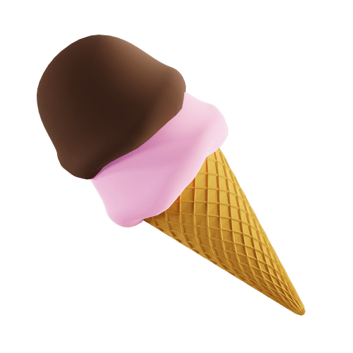 Ice cream cone double scoop