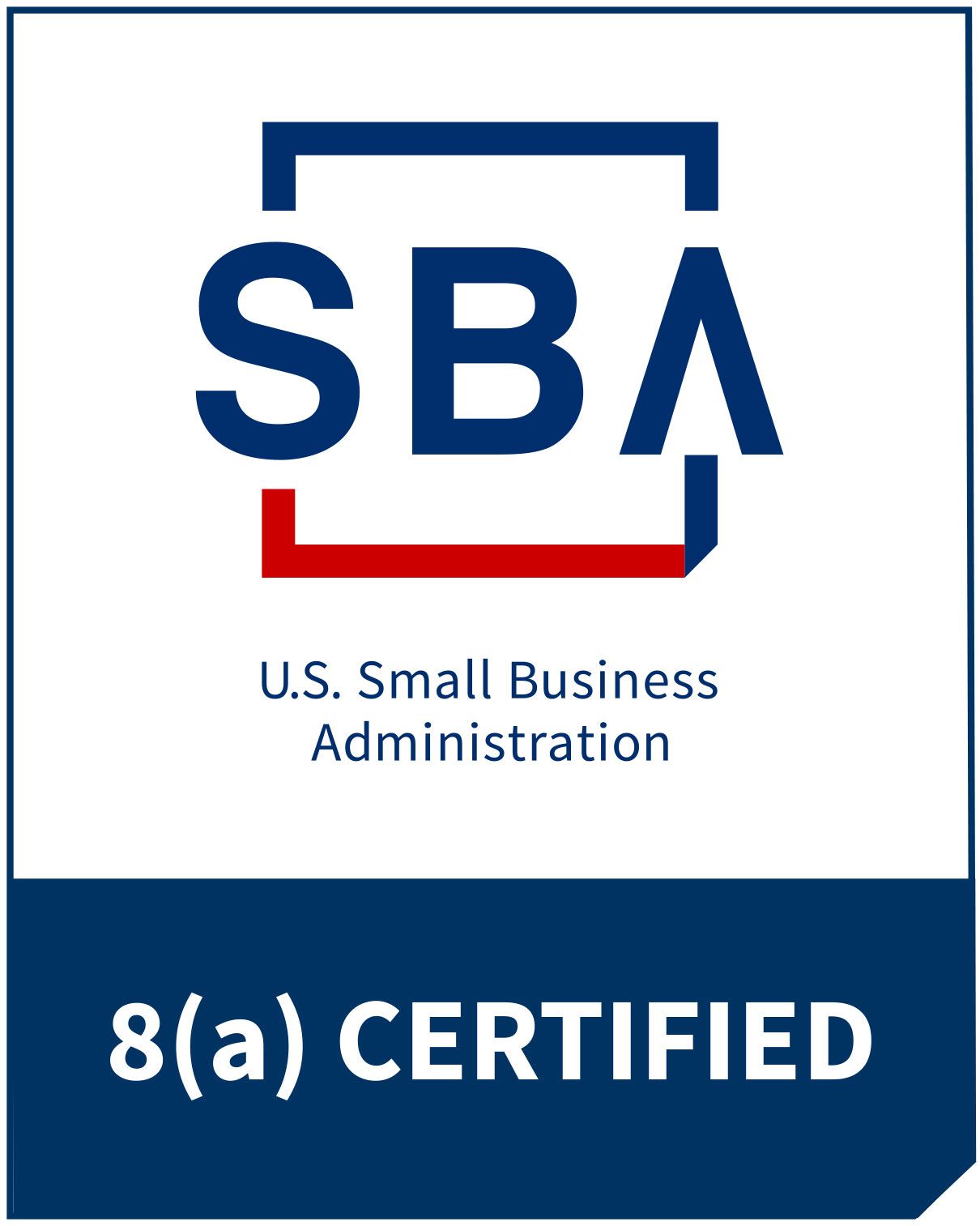 SBA logo: Blue square with 
