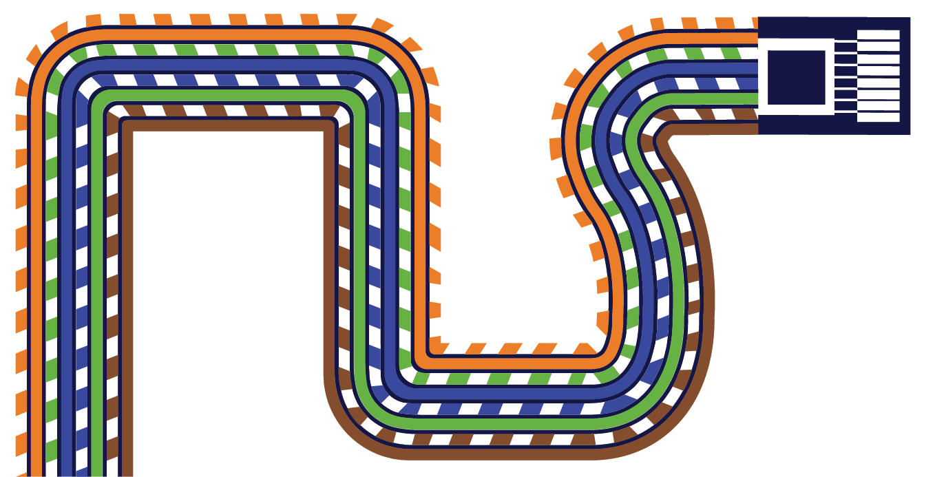 Diagram of an Ethernet cable in an 