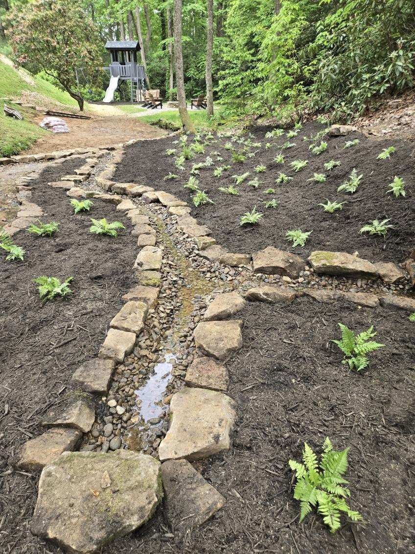 french drain finished design