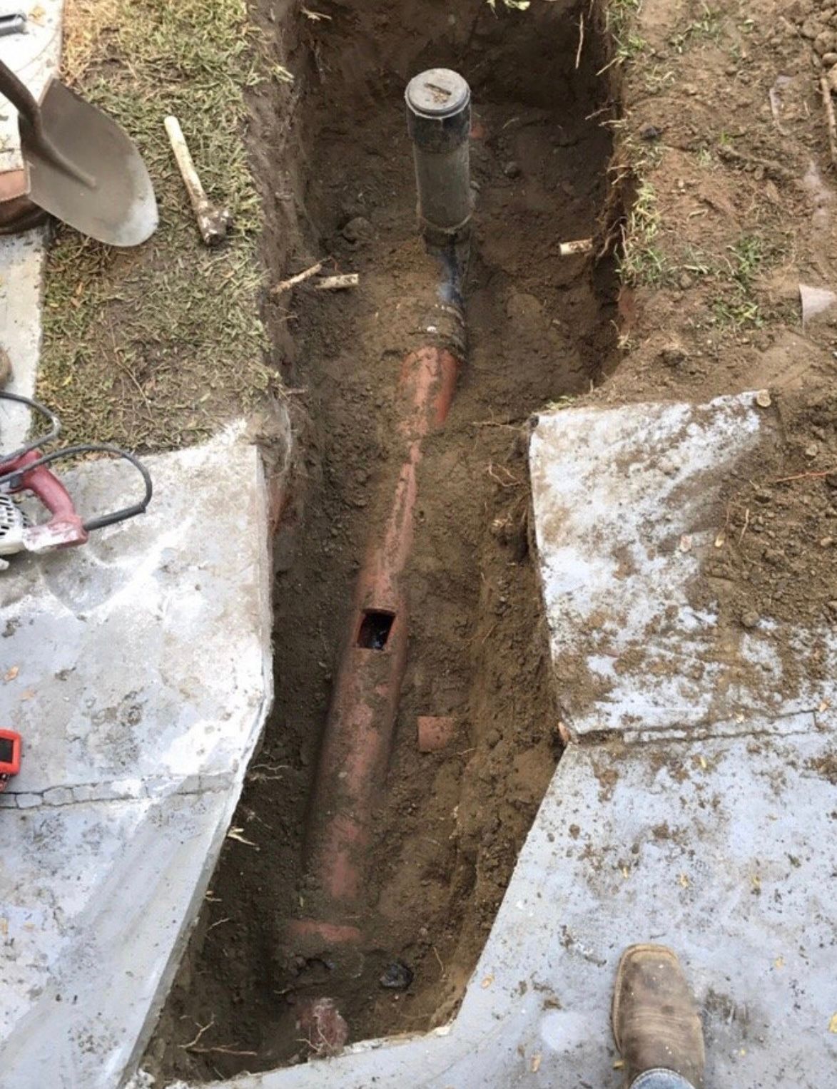 A Pipe Is Being Installed in the Ground — Granada Hills, CA  — Future Plumbing
