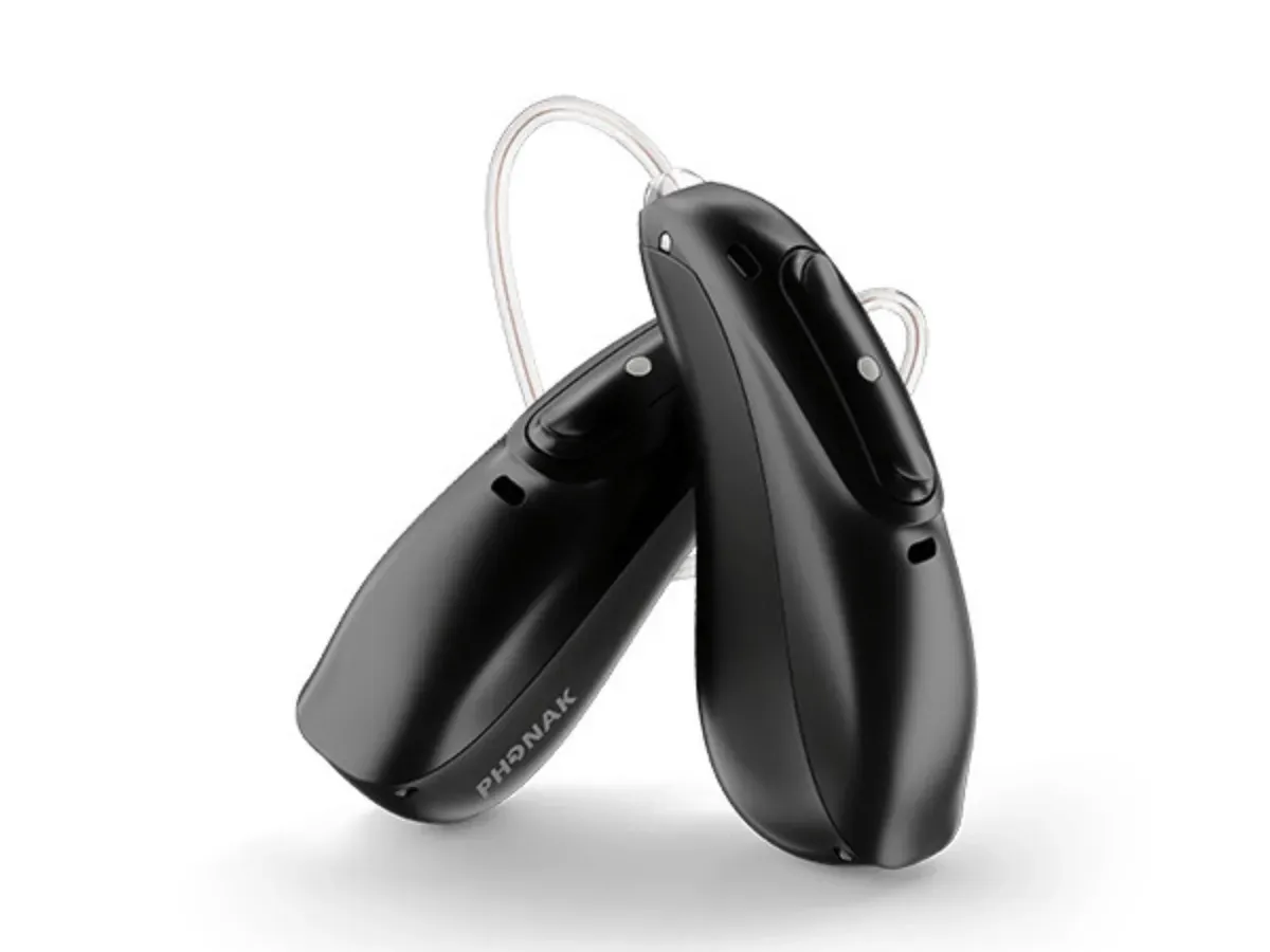 Close-up of a hearing aid, emphasizing the innovative technology behind these hearing aid models.