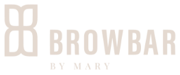 Ein Logo für eine Brow Bar von Mary auf weißem Hintergrund.