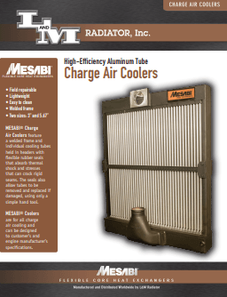 S Fin Charge Air Cooler Brochure — Welshpool, WA — L&M Radiator