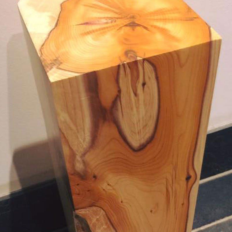 Milled timber into lamp stand