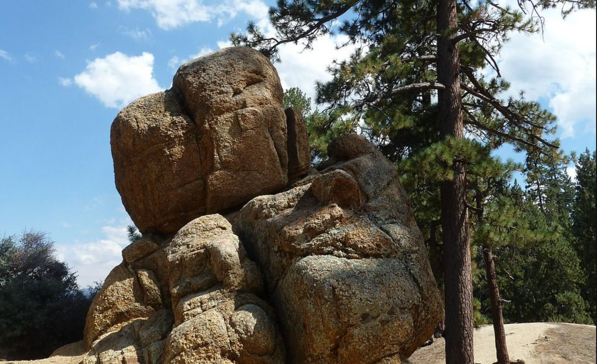 Rock formation at the top of Castle Rock Trail in Big Bear