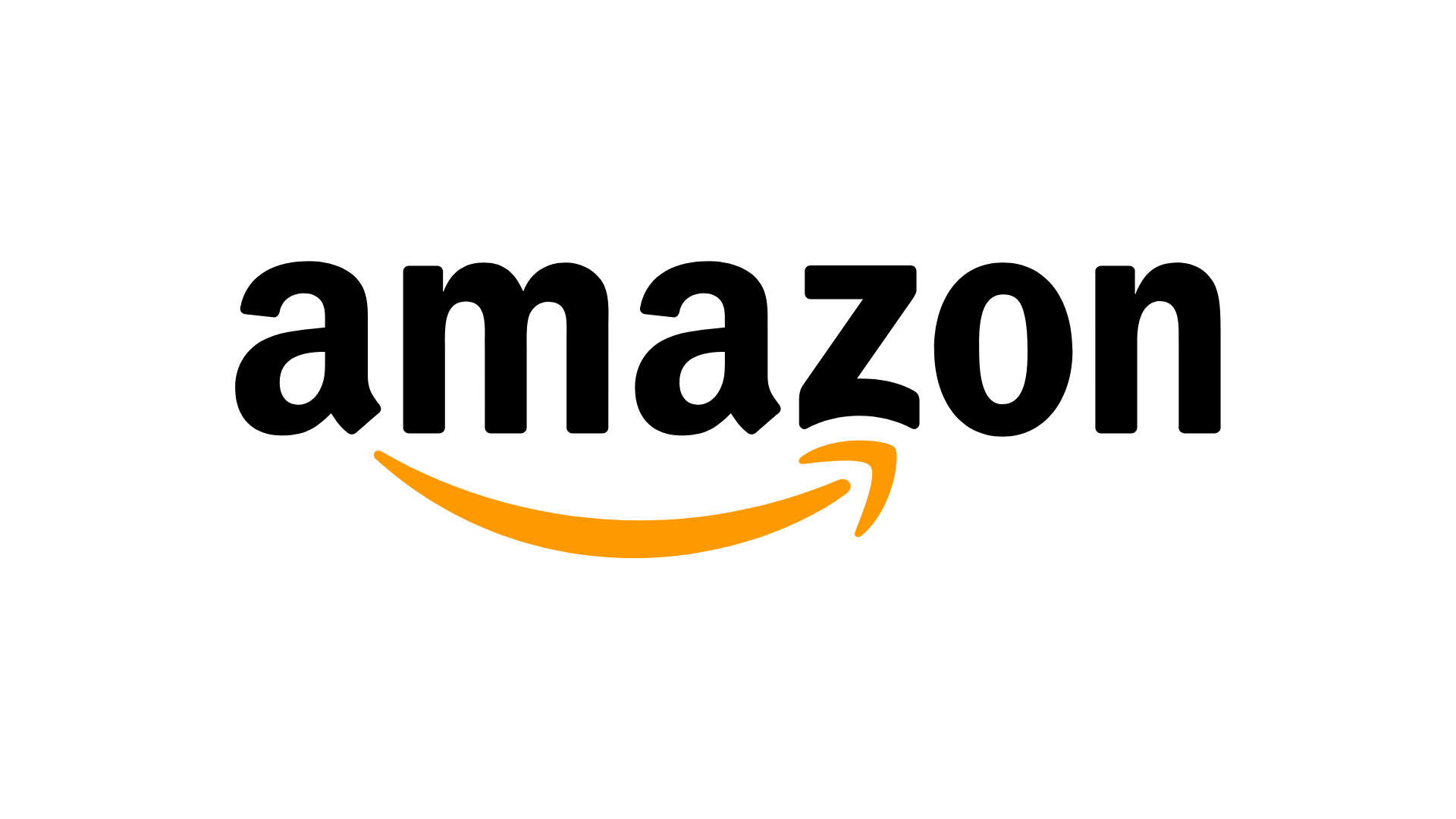 the amazon logo is black and orange with an orange arrow .
