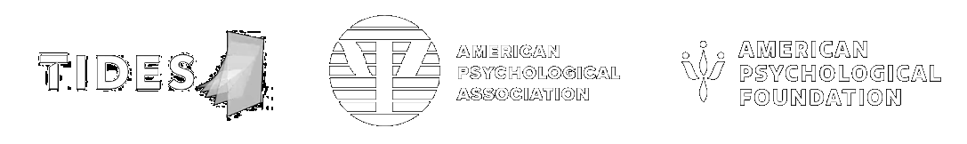 Tides logo, American Psychological Association logo, and American Psychological Foundation logo