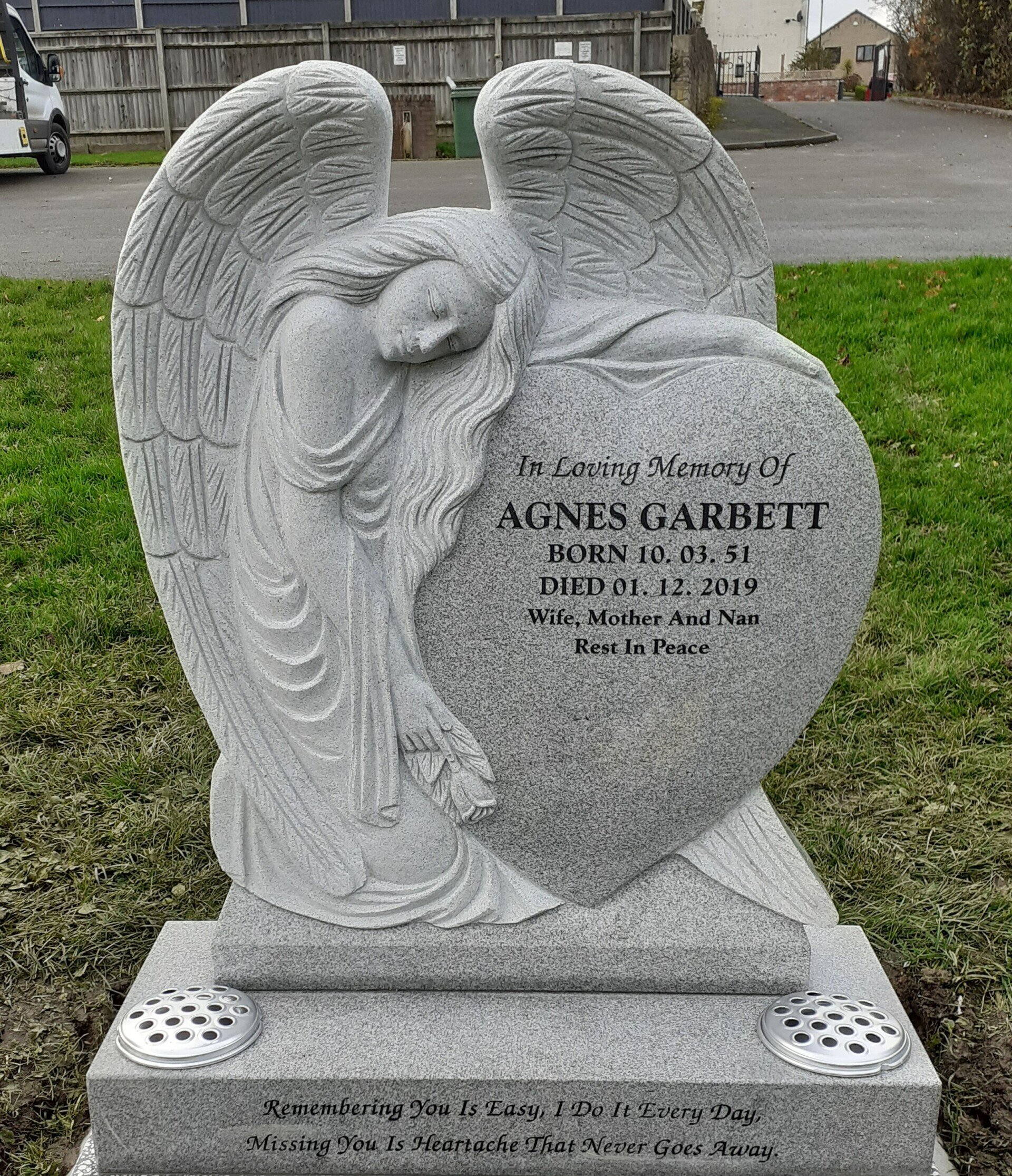 Headstone with angel