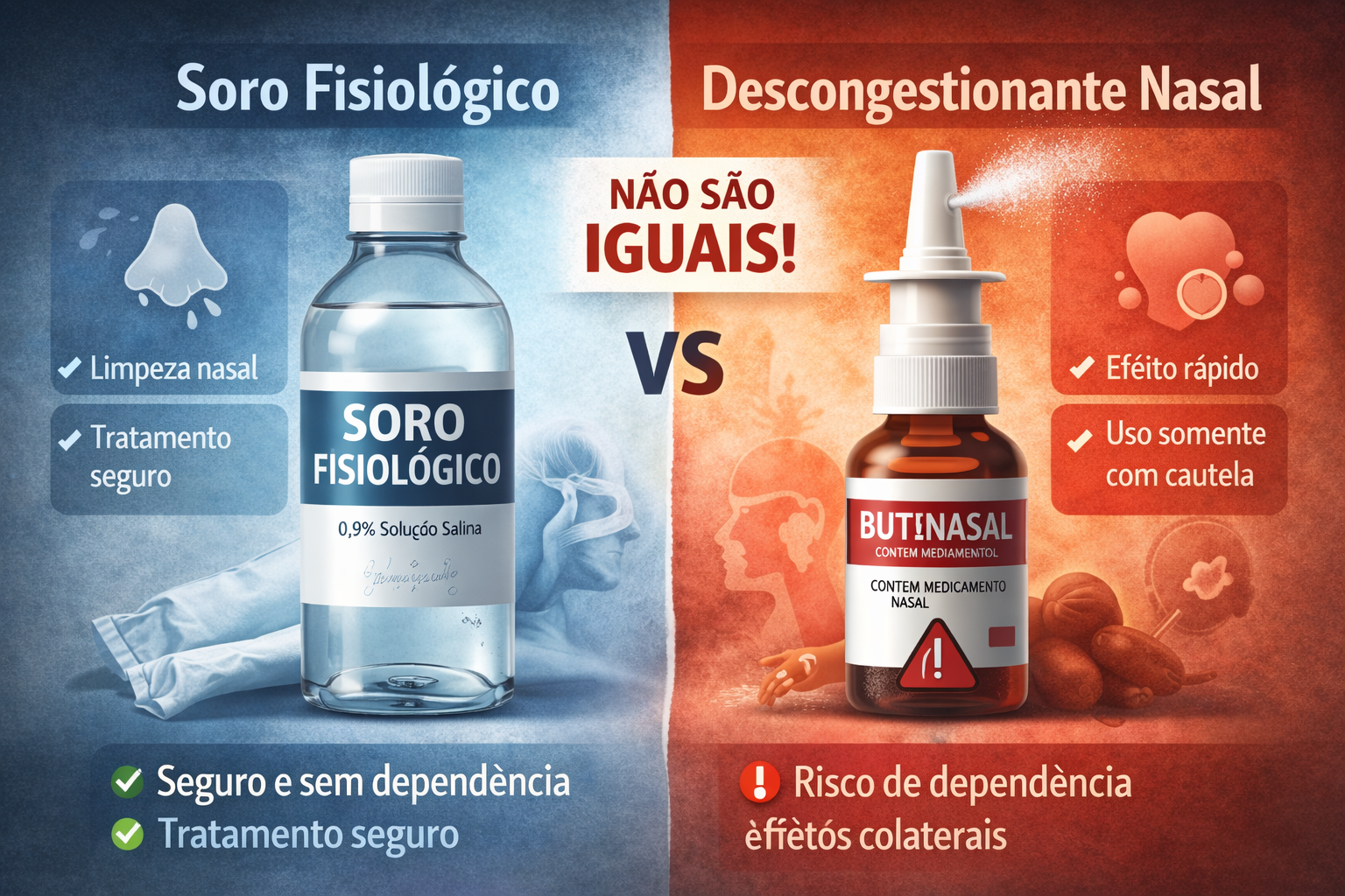 soro e descongestionante nasal