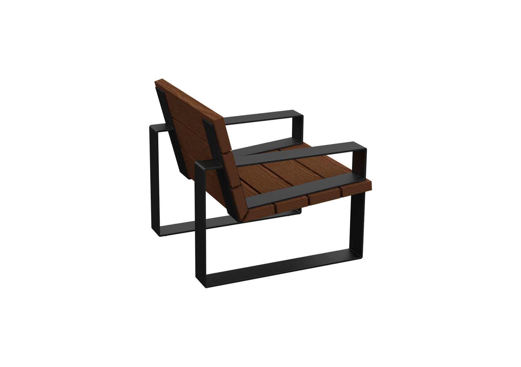 SQUARE loungestoel met armleuningen