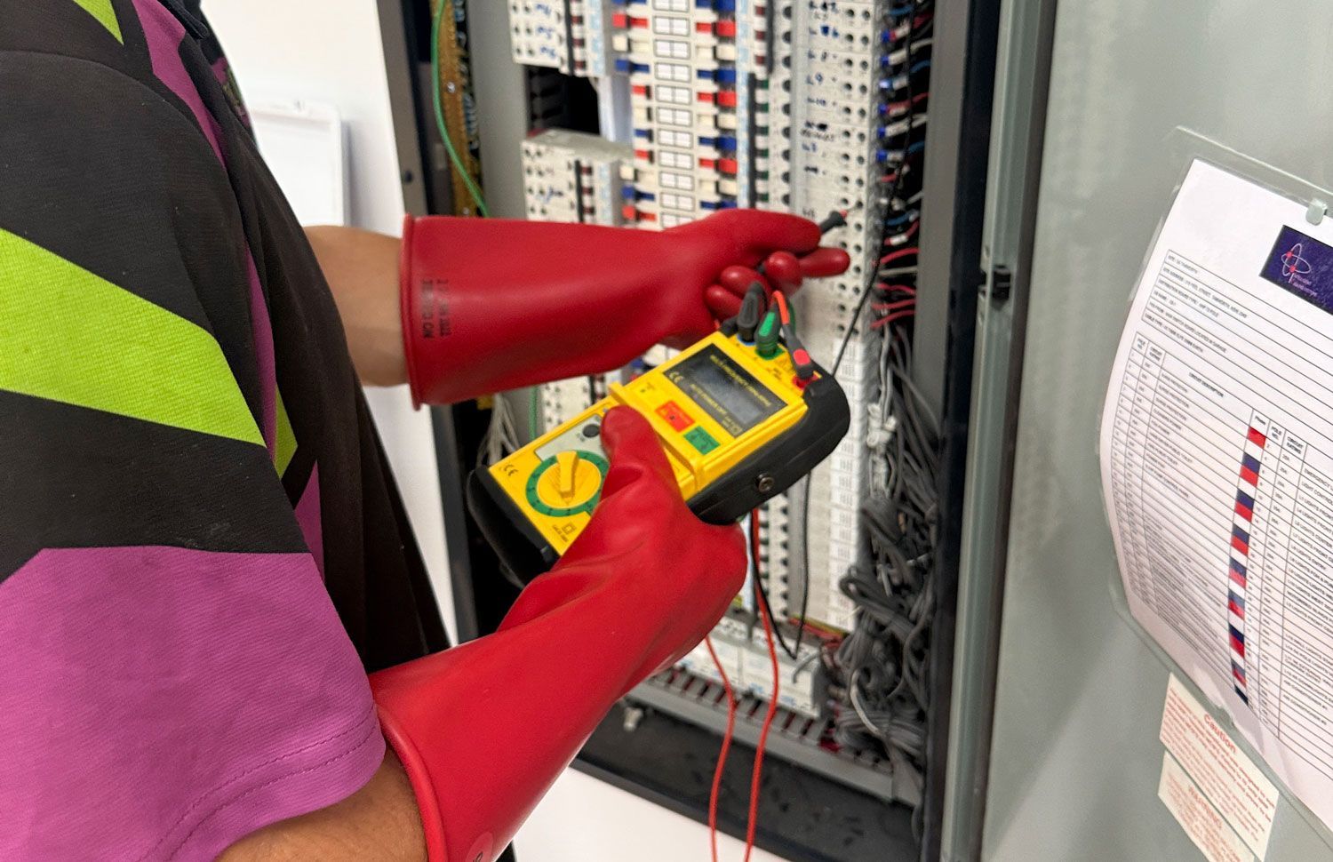 An Electrician In Tamworth Working On A Switchboard