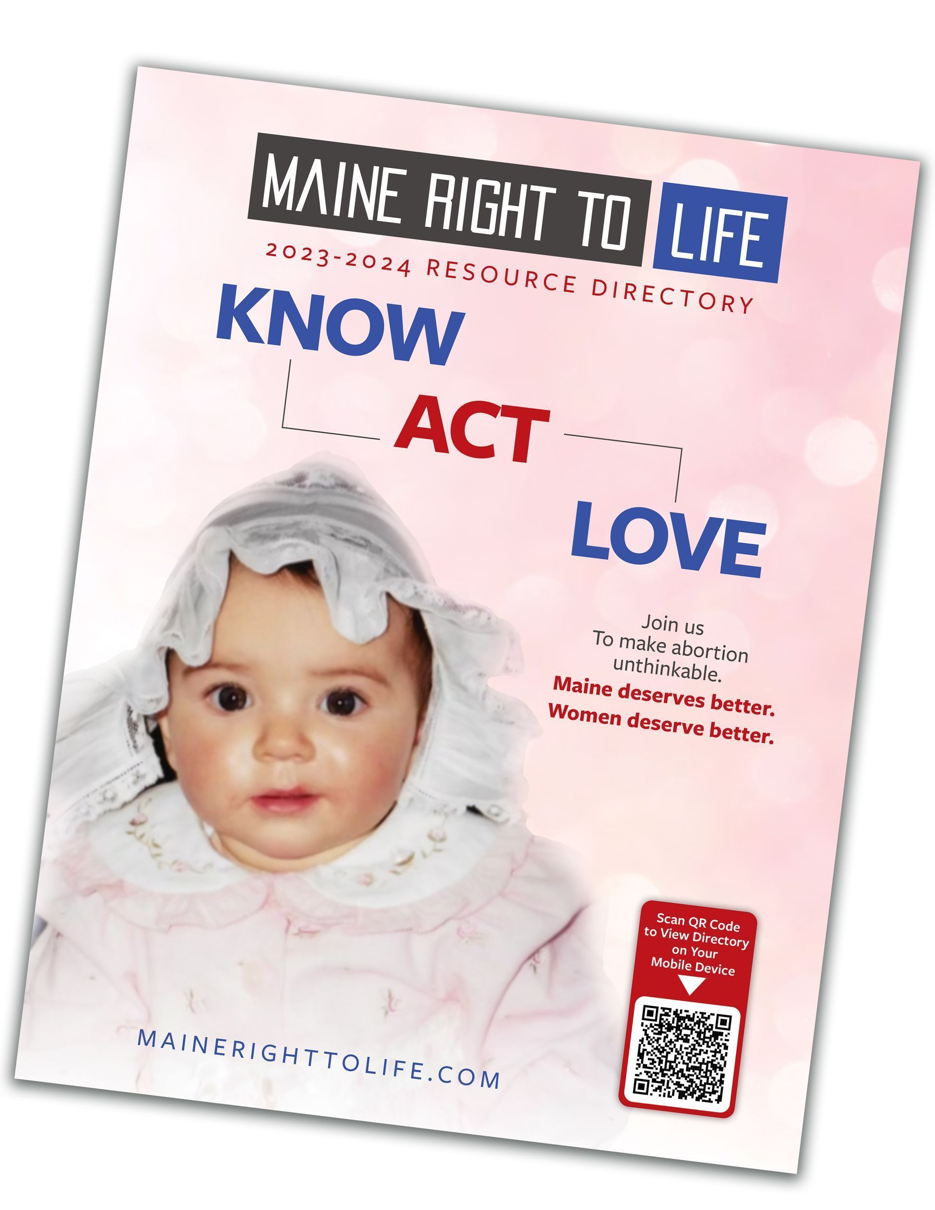 A baby is on a poster that says Maine Right To Life – Auburn, ME - Maine Right To Life