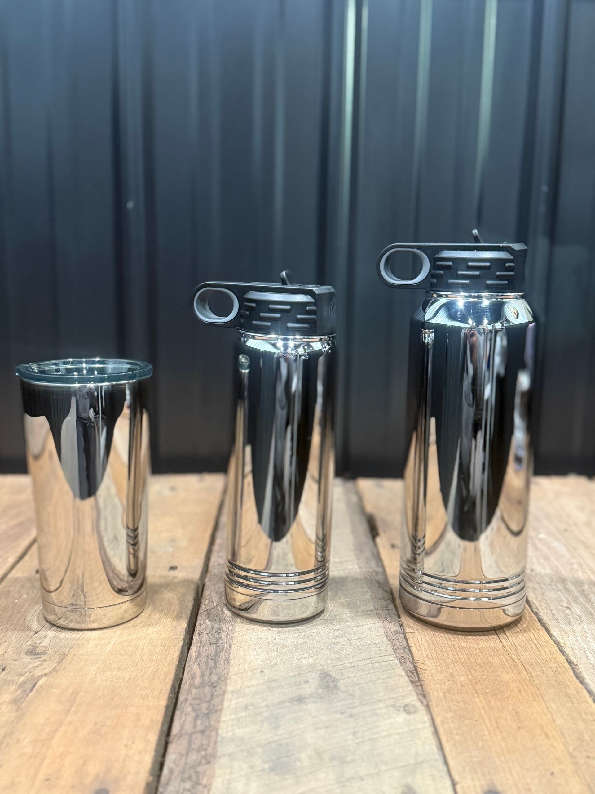 polished coffee mugs/water jugs