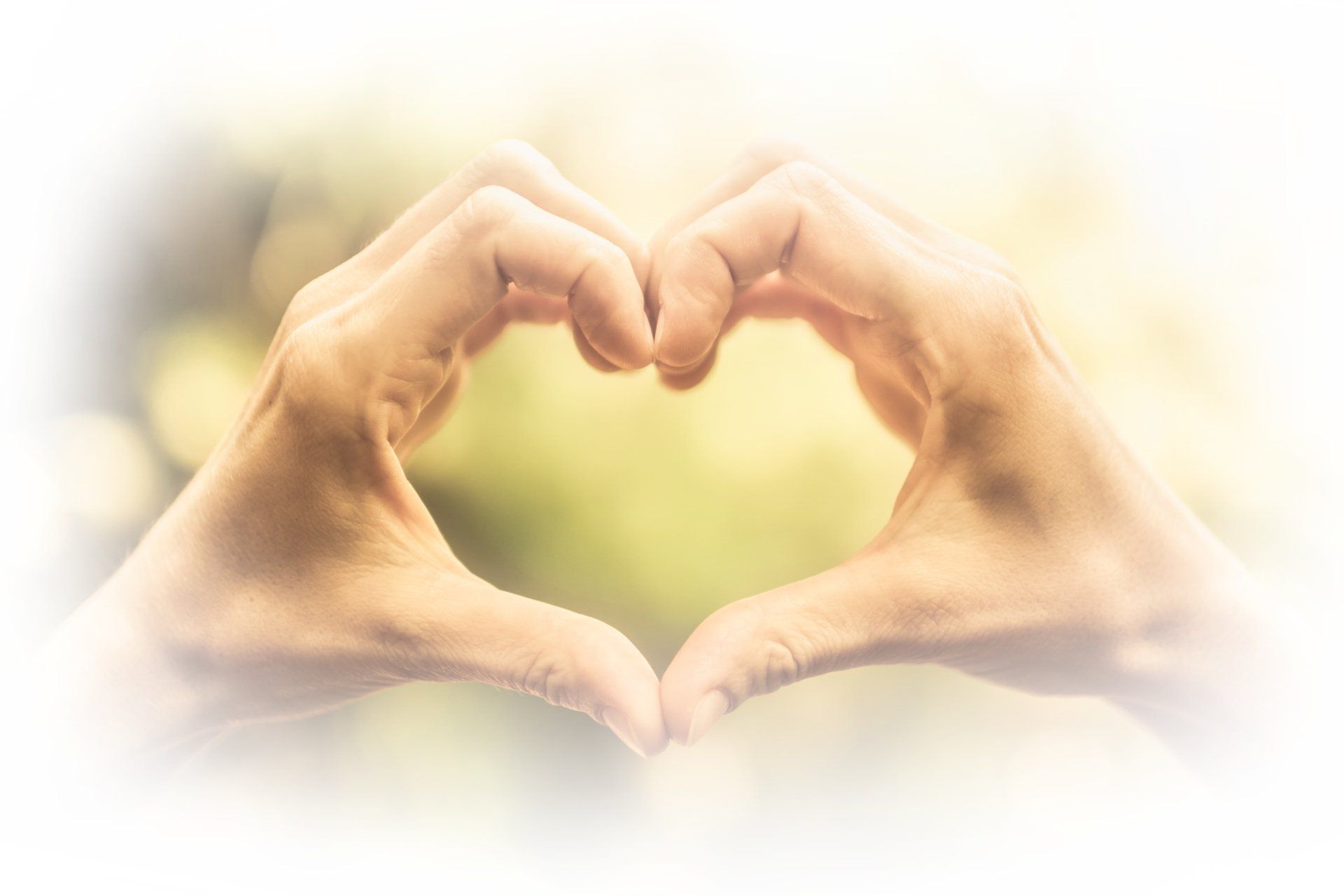 A person is making a heart shape with their hands.