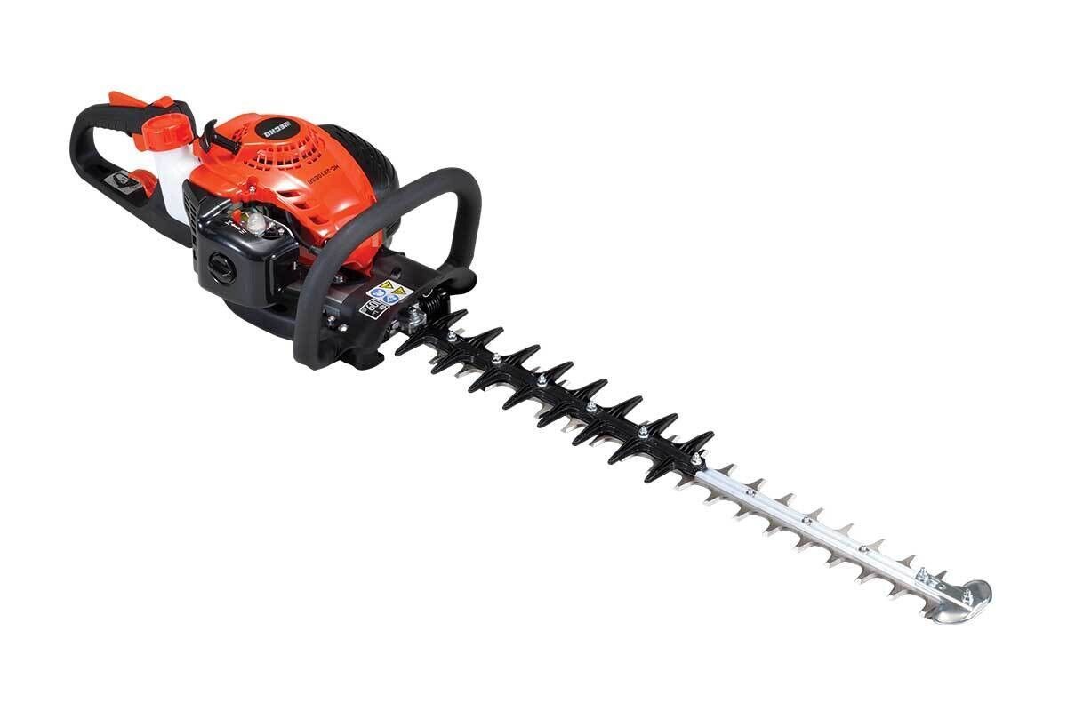 Un tagliasiepi è raffigurato su uno sfondo bianco.